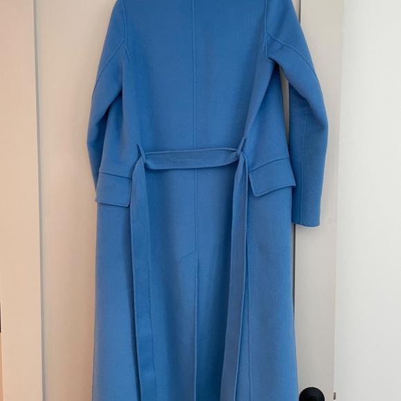 Maje Blue Wool Coat with Removable Belt in Same color - Picture 2 of 5